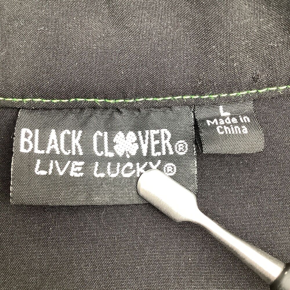 Black Clover Live Lucky Mens Short Sleeve Golf Polo Black Size Large‎ - Picture 5 of 5